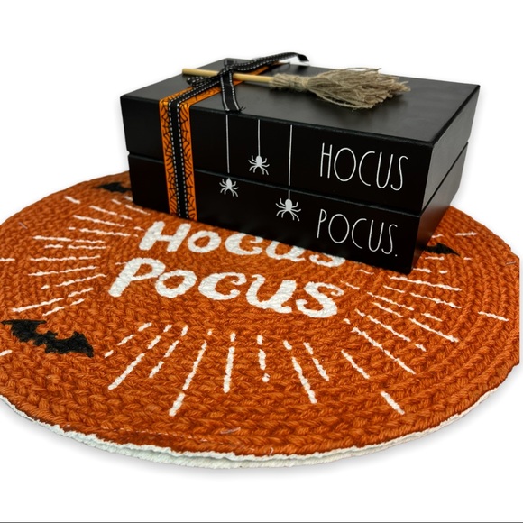 Rae Dunn Fall Decor Hocus Pocus Books with Witch Broom - Picture 1 of 5